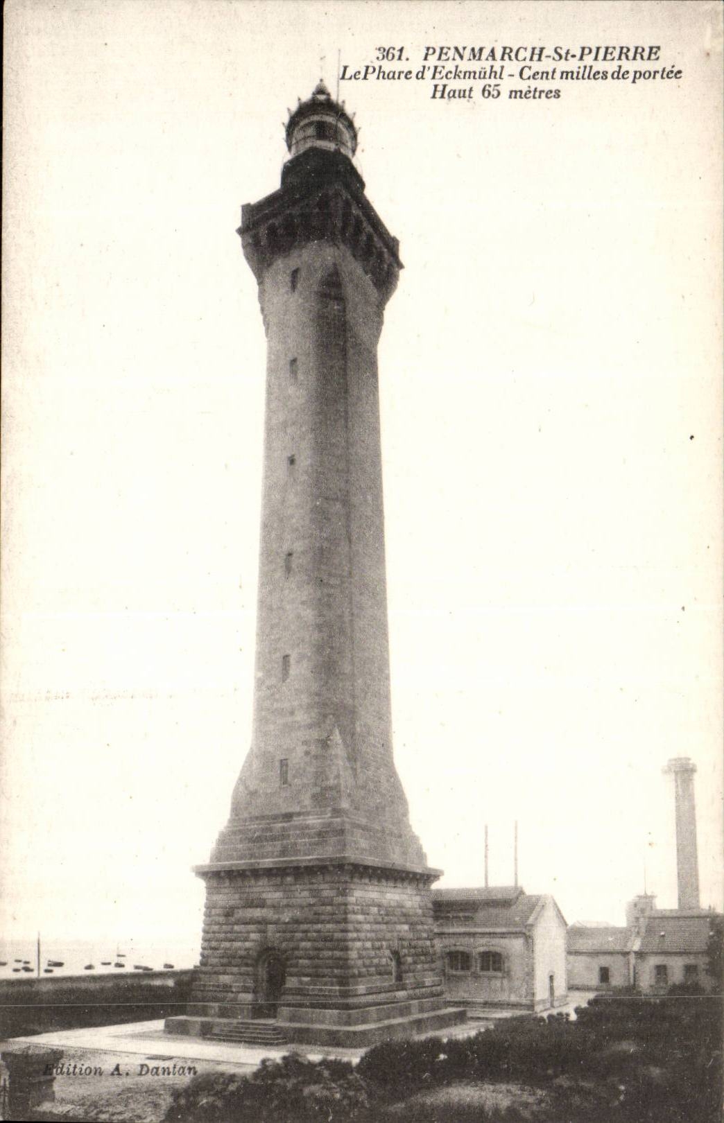 Penmarch CPA Le phare d'Eckmuhl Cent milles de portee (lighthouse)