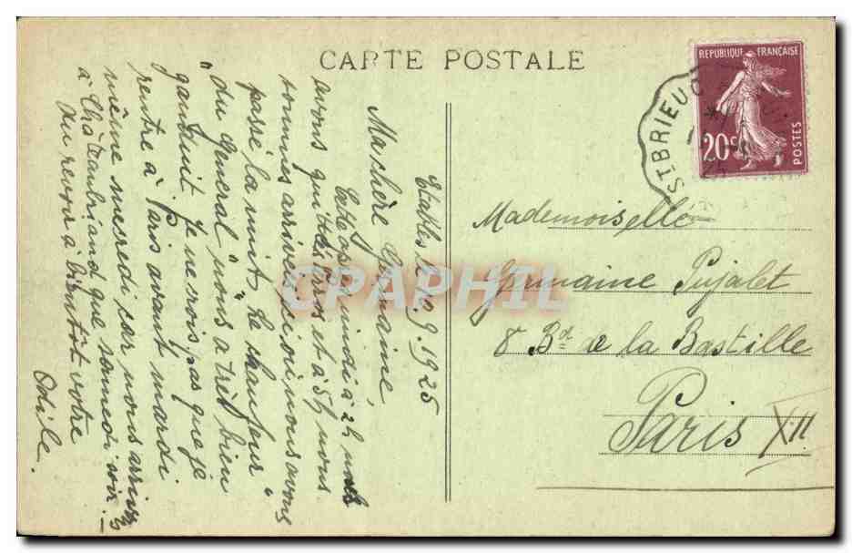 CPA Lits clos et berceaux Coifee de Gouezec Maman gronde ! — Verso