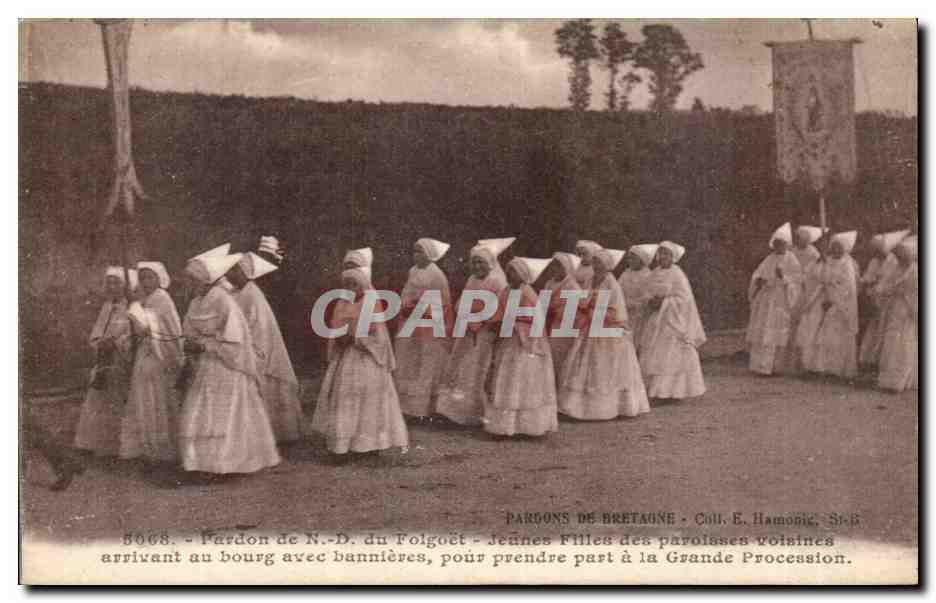 CPA PArdon de ND du Folgoet Jeunes filles des paroisses voisines 