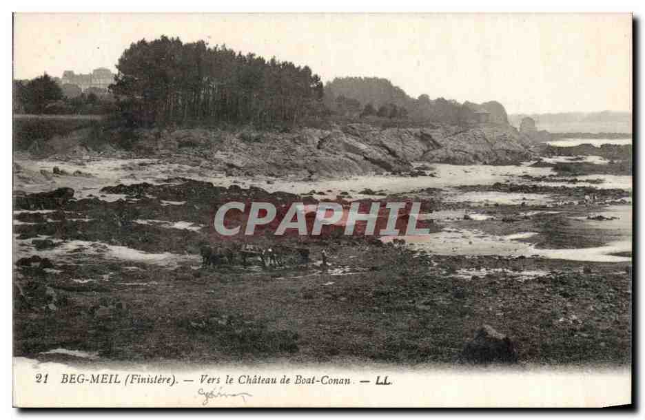 Beg Meil CPA Vers le chateau de Boat Conan (animee)