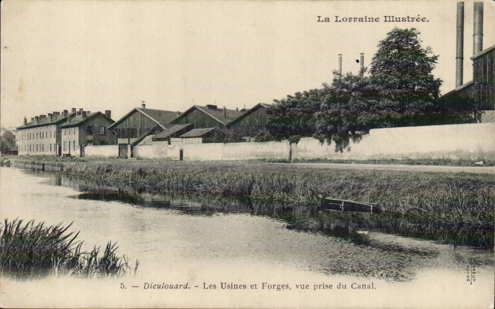Dieulouard — Les Usines et Forges, vue prise du Canal — La Lorraine Illustrée, n°5