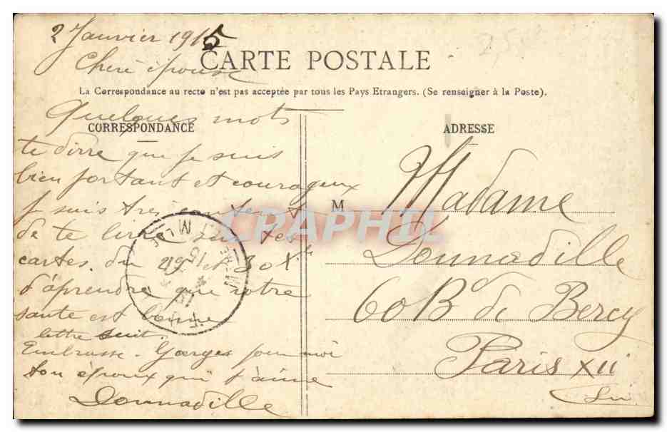 La Meurthe à LANEUVEVILLE — vue de la rivière avec vaches — Imprimeries Réunies, Nancy, n°44 — Verso