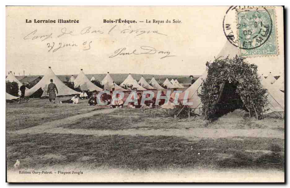 Bois-l'Évêque — Le Repas du Soir — Édition Dury-Poirat, Plaques Jouglia