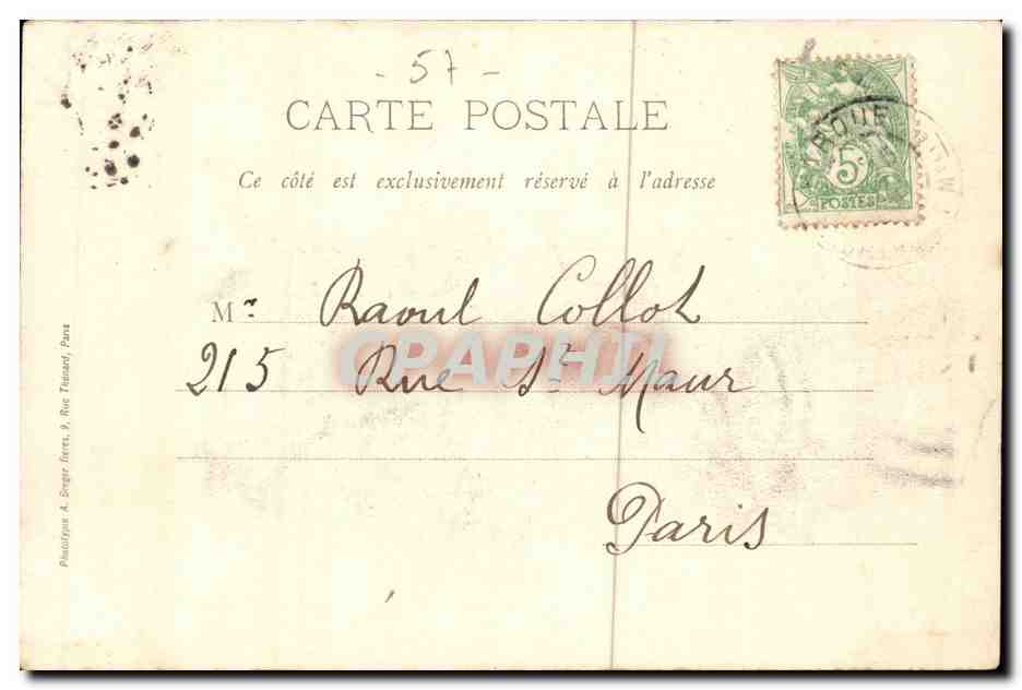 Charmes sur Moselle CPA La Moselle a Ste Barbe — Verso