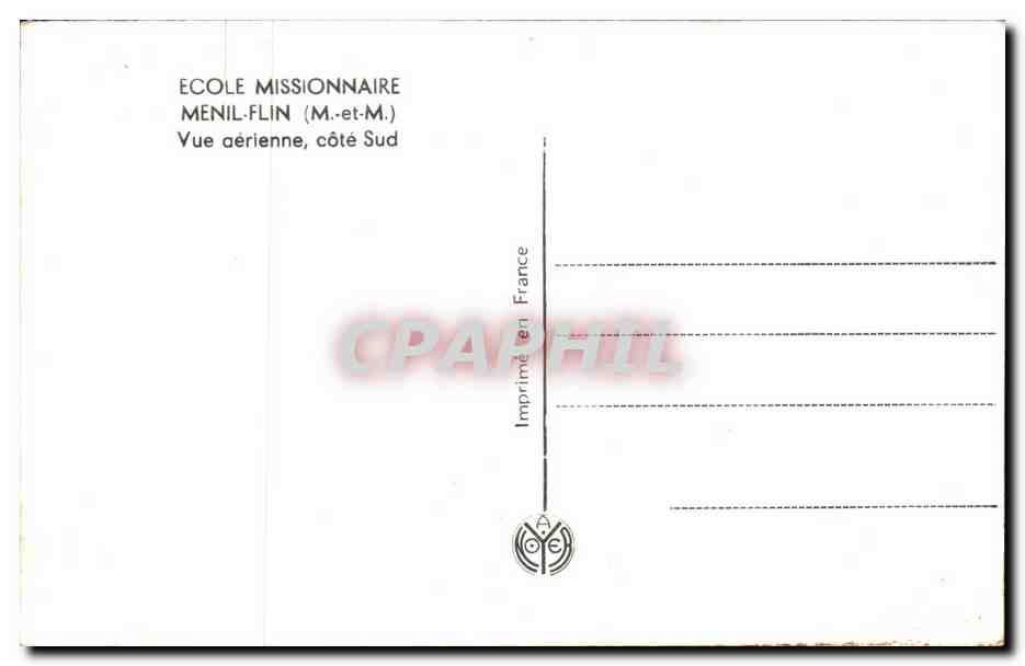 École missionnaire de Menil-Flin — vue aérienne côté sud — Imprimerie en France — Back