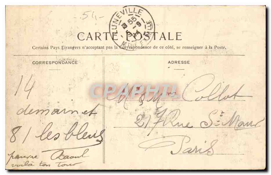 Réméréville — Vue sur le vieux Château — Éditeur non visible, n° de série non lisible — Reverso