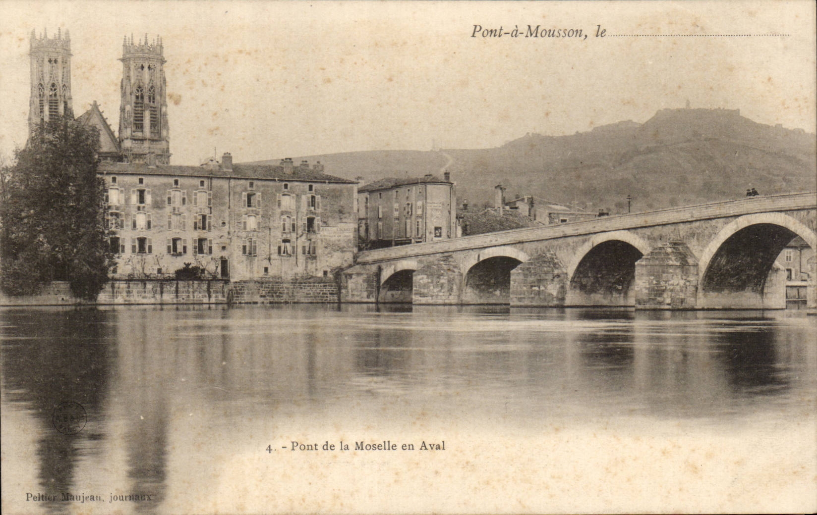 Pont de la Moselle en Aval — Pont-à-Mousson — Peltier Maujean, journaux