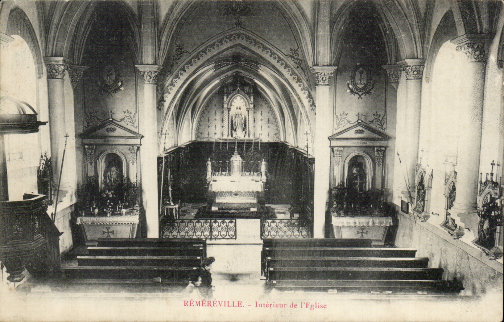 Remereville CPA Interieur de l'eglise