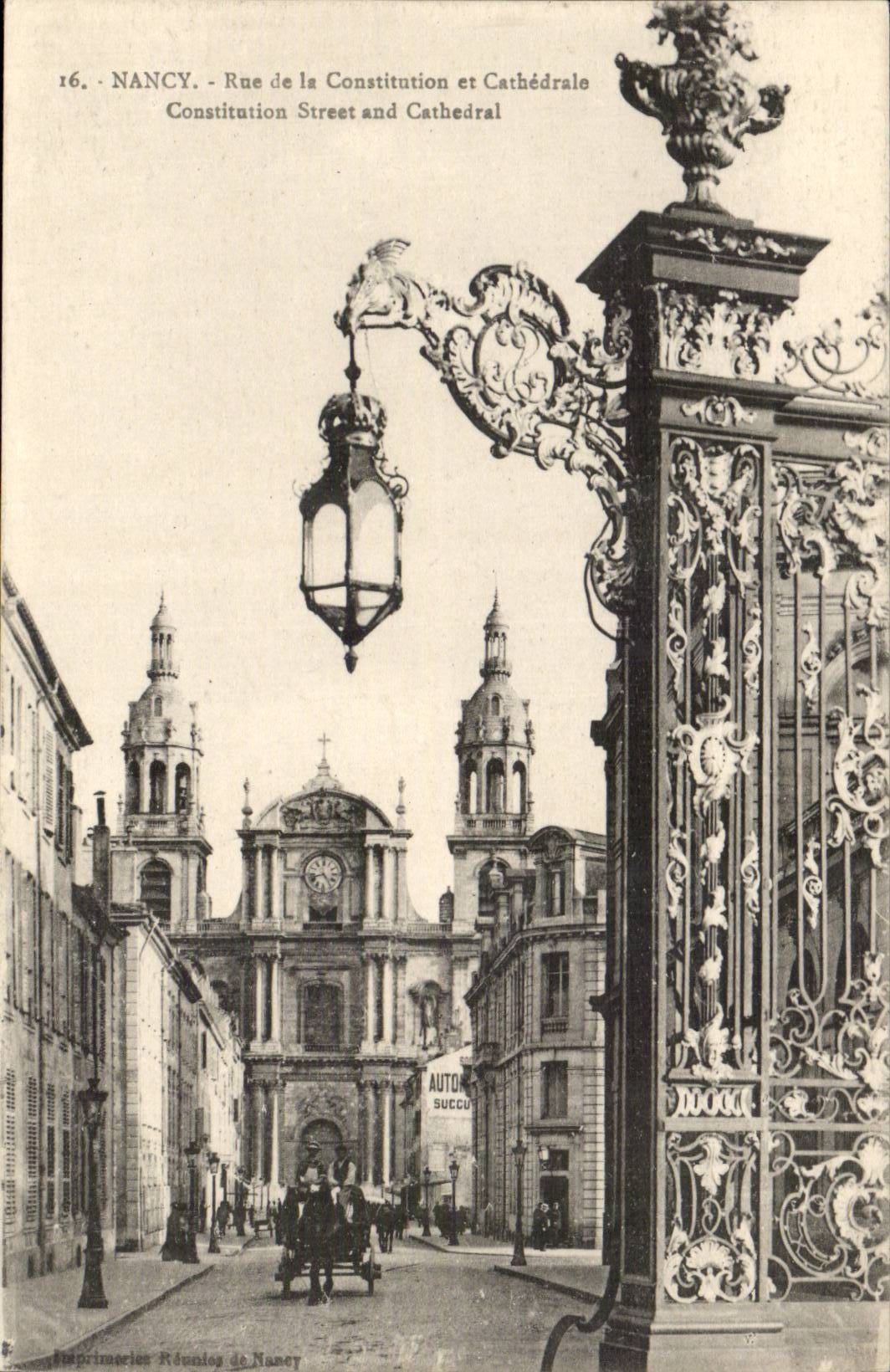 Nancy CPA Rue de la Consitution et cathedrale 