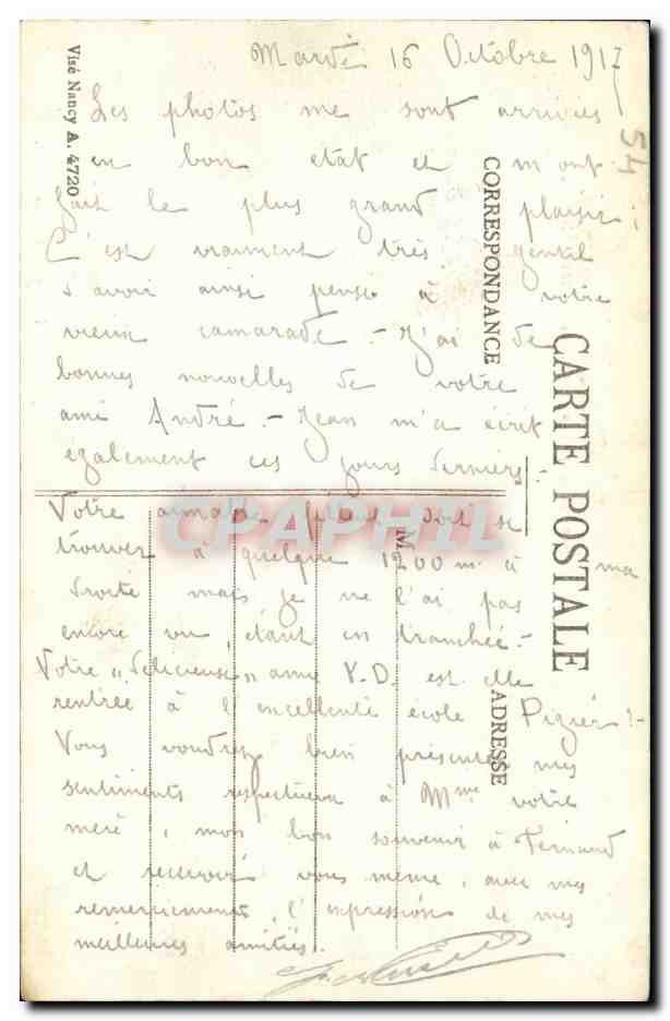 Badonviller - Faubourg d'Alsace — Les ruines après les invasions et les bombardements — Émile Fournier — Verso