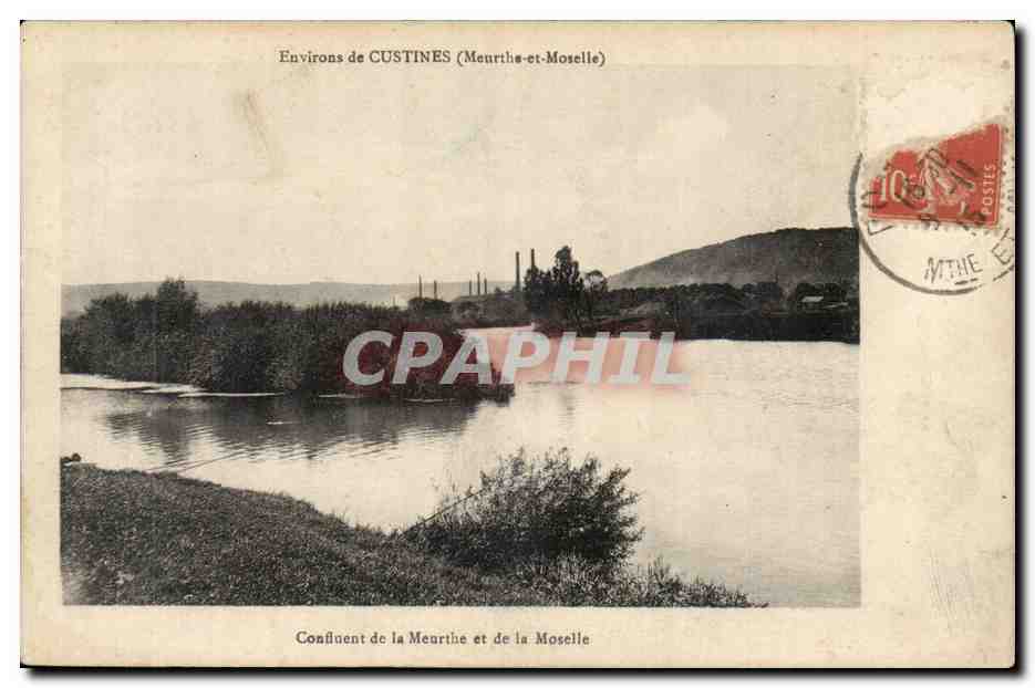 Confluent de la Meurthe et de la Moselle — Environ de Custines (Meurthe-et-Moselle) — éditeur non visible