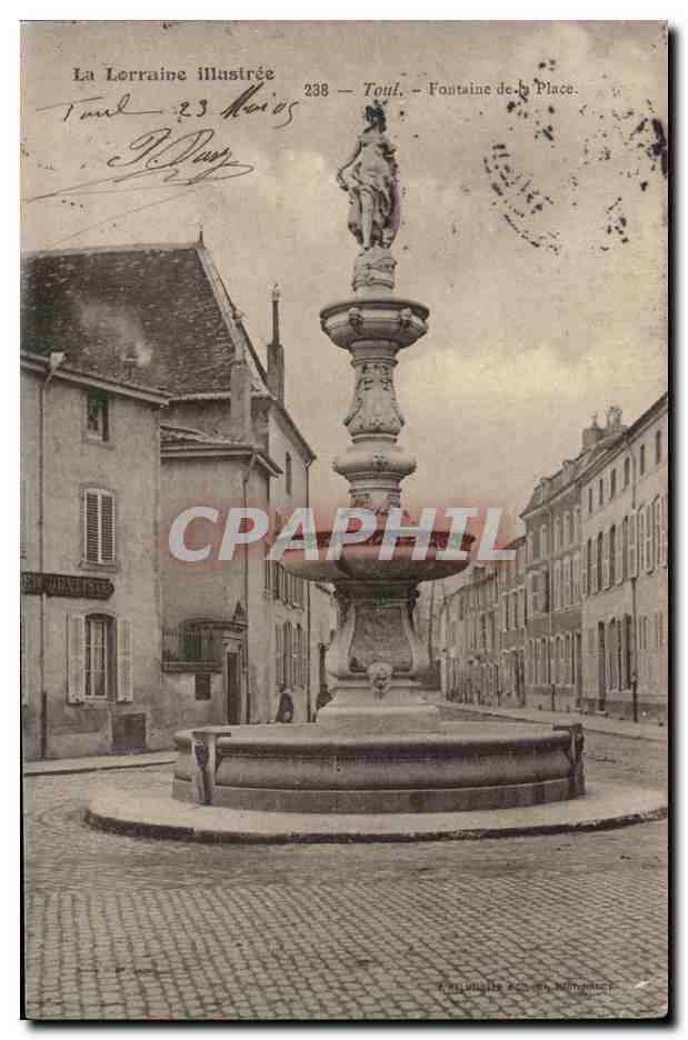 Toul CPA Fontaine de la place