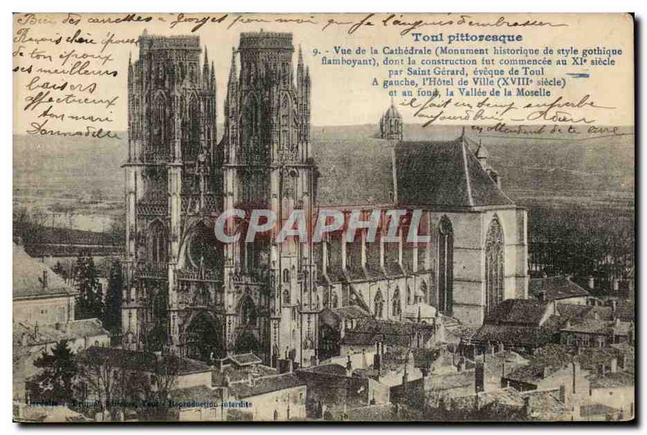 Toul CPA Vue de la cathedrale