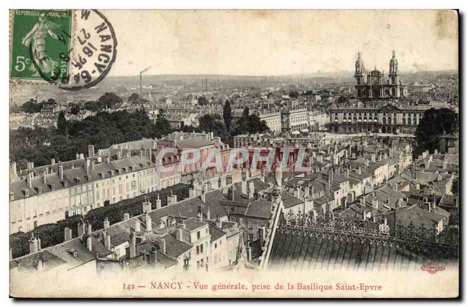 Nancy cPA Vue generale prise de la basilique Saint Epvre