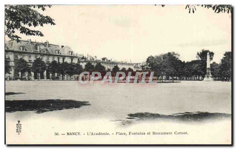 Nancy CPA l'academie Place fontaine et monument Carnot