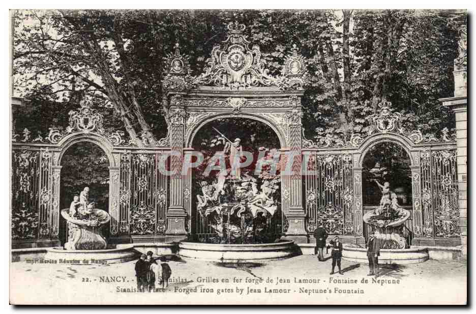 Nancy CPA Place Stanislas GRilles de Jean Lamour Fontaine de neptune