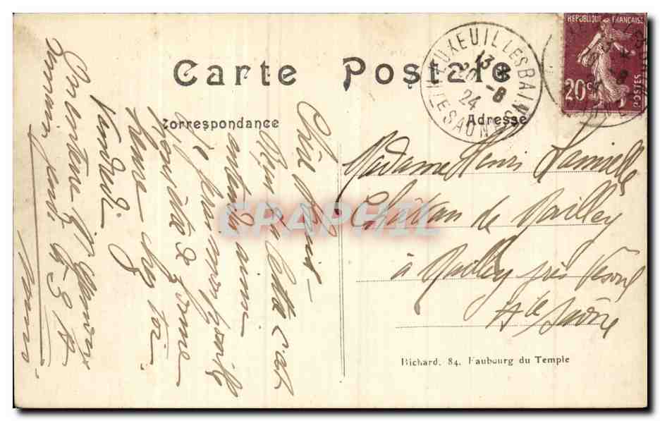 Les ruines de Gerbeviller CPA Apres le passage des allemands — Verso