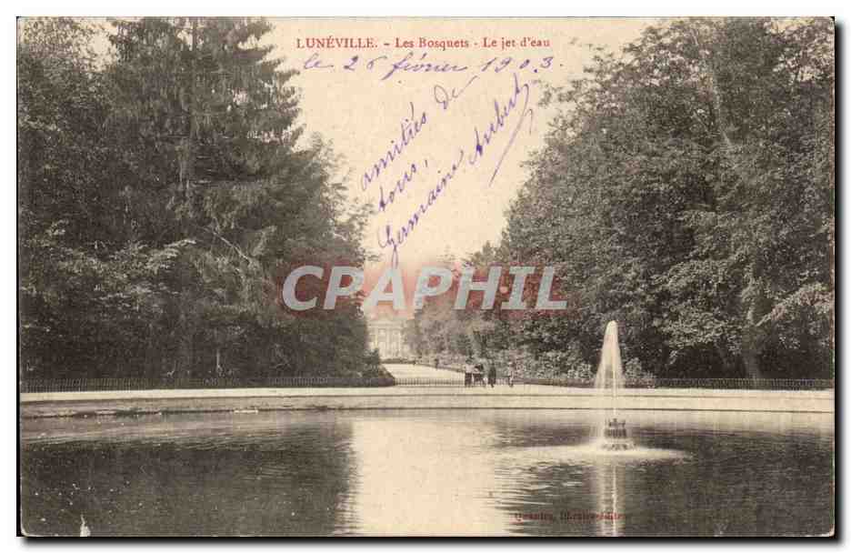 Luneville - Les Bosquets Le jet d'eau - CPA 