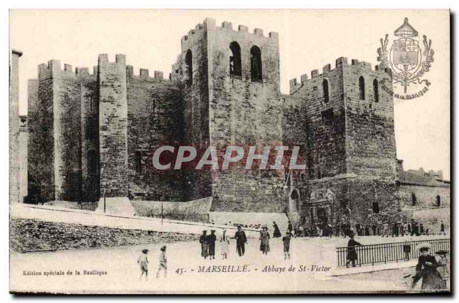 Marseille - Abbaye de Saint Victor - clear attractive view - CPA 