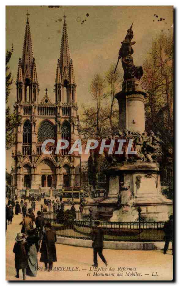Marseille — L'Église des Réformés et Monument des Mobiles — LL.