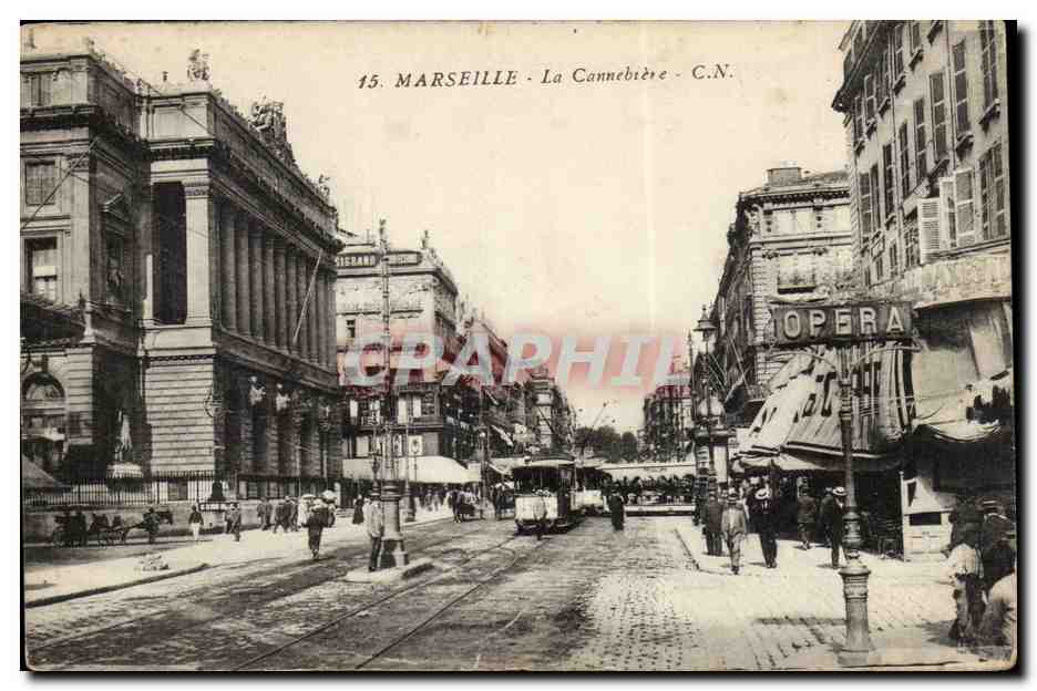 Marseille - La Cannebiere - tramway - CPA 