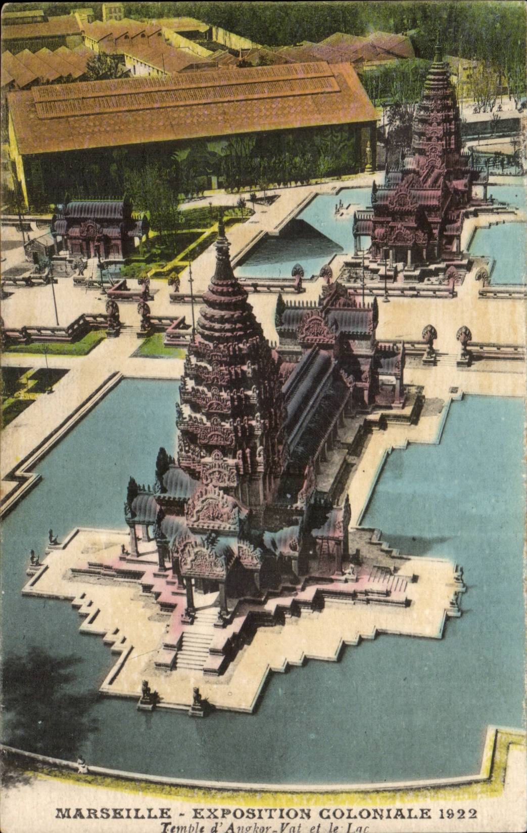 Marseille CPA Exposition coloniale 1922 Temple d'Angkor Vat et le lac