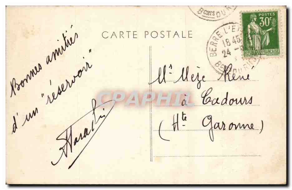 Berre l'etang CPA Place de la Mairie et la Poste — Rückseite