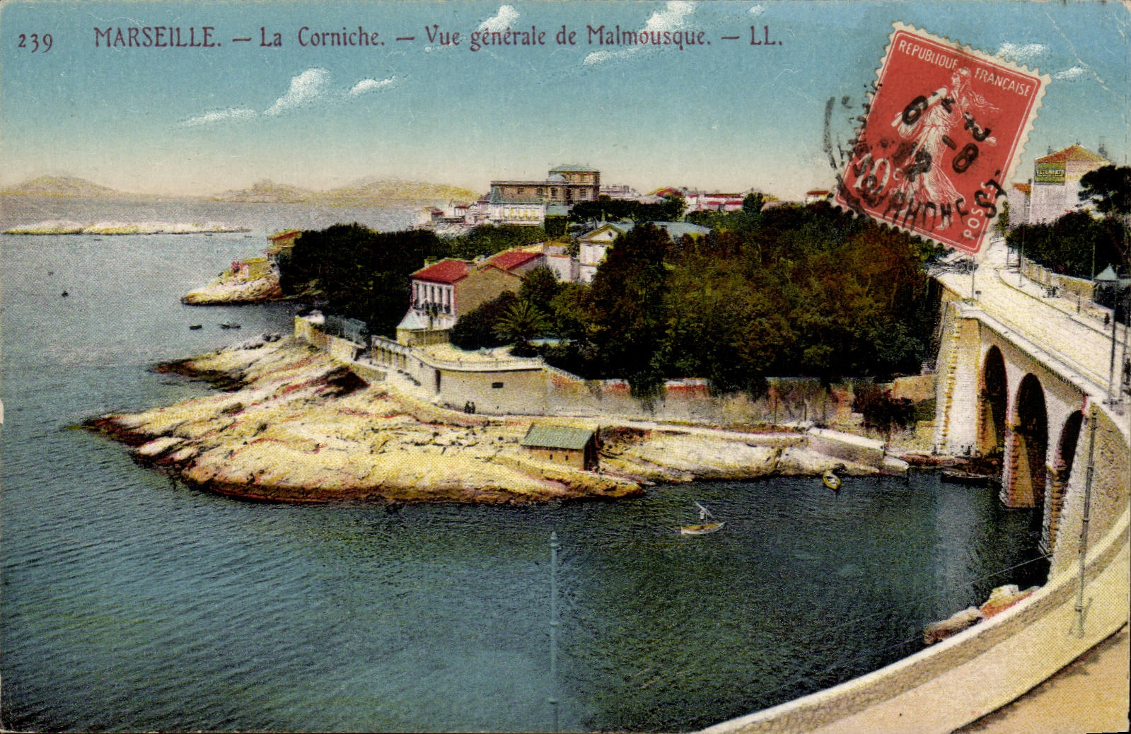 Marseille CPA La corniche Vue generale de Malmousque