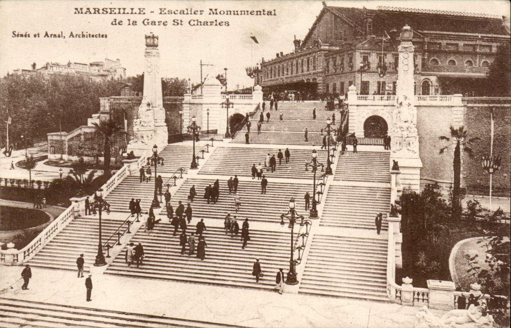 Marseille - Escalier Monumental de la Gae St Charles - CPA 