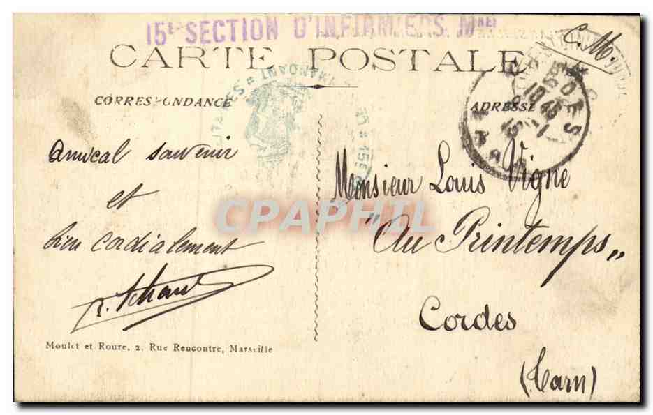 Marseille - La Rue de la Republique - CPA  — Verso
