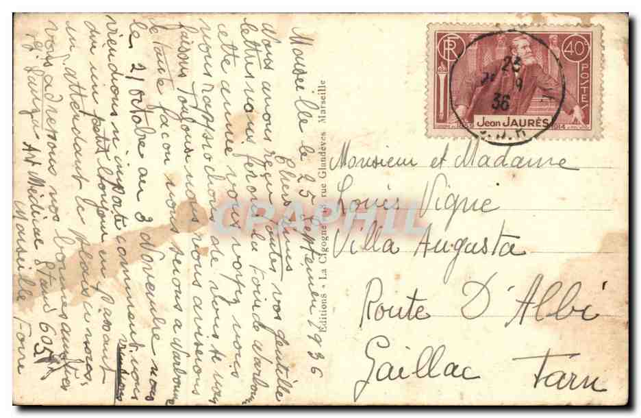 Marseille - Vue Generale d'Endoume et les Iles - CPA  — Verso