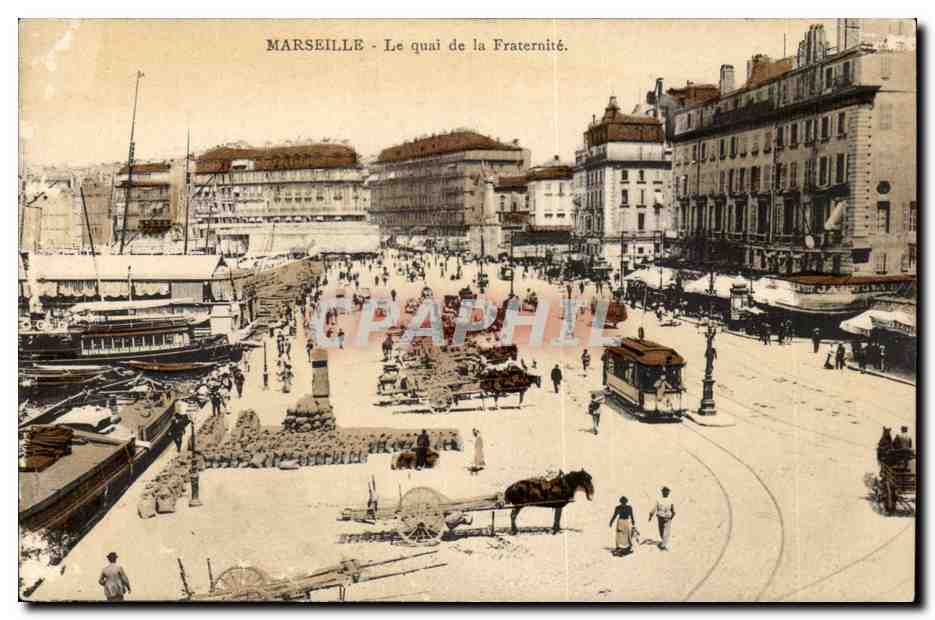Marseille - Le Quai e la Fraternite - CPA 