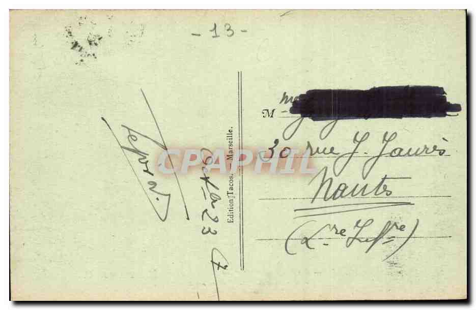 Marseille - La Corniche - Pont de la fausse Monnaie - False Coins Bridge - CPA  — Verso