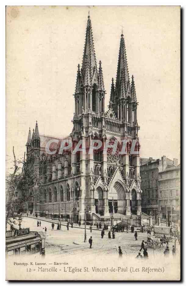 Marseille - l'Eglise St Vincent de Paul Les Reformes - CPA 
