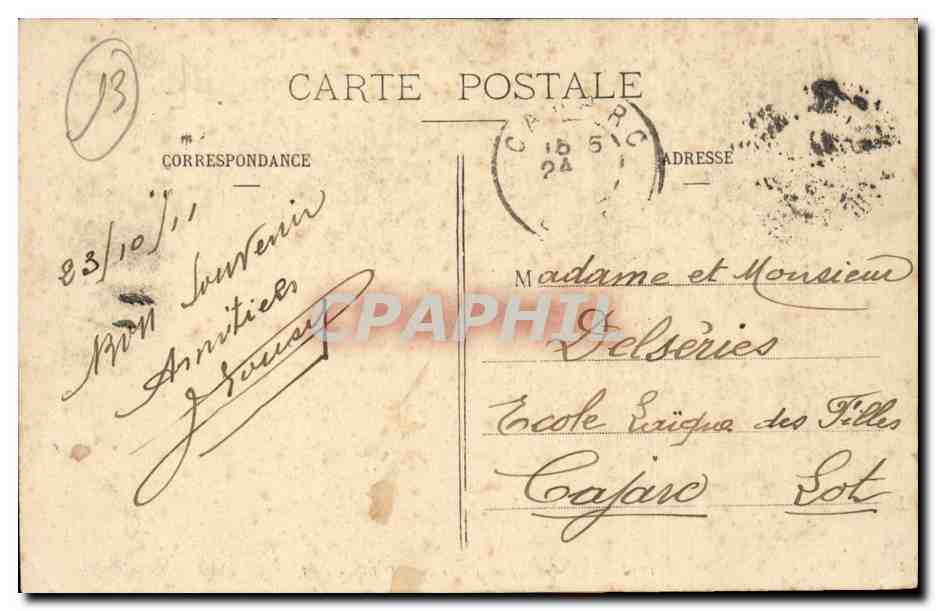 Marseille - Place de la Desirade - phare - lighthouse - CPA  — Rückseite