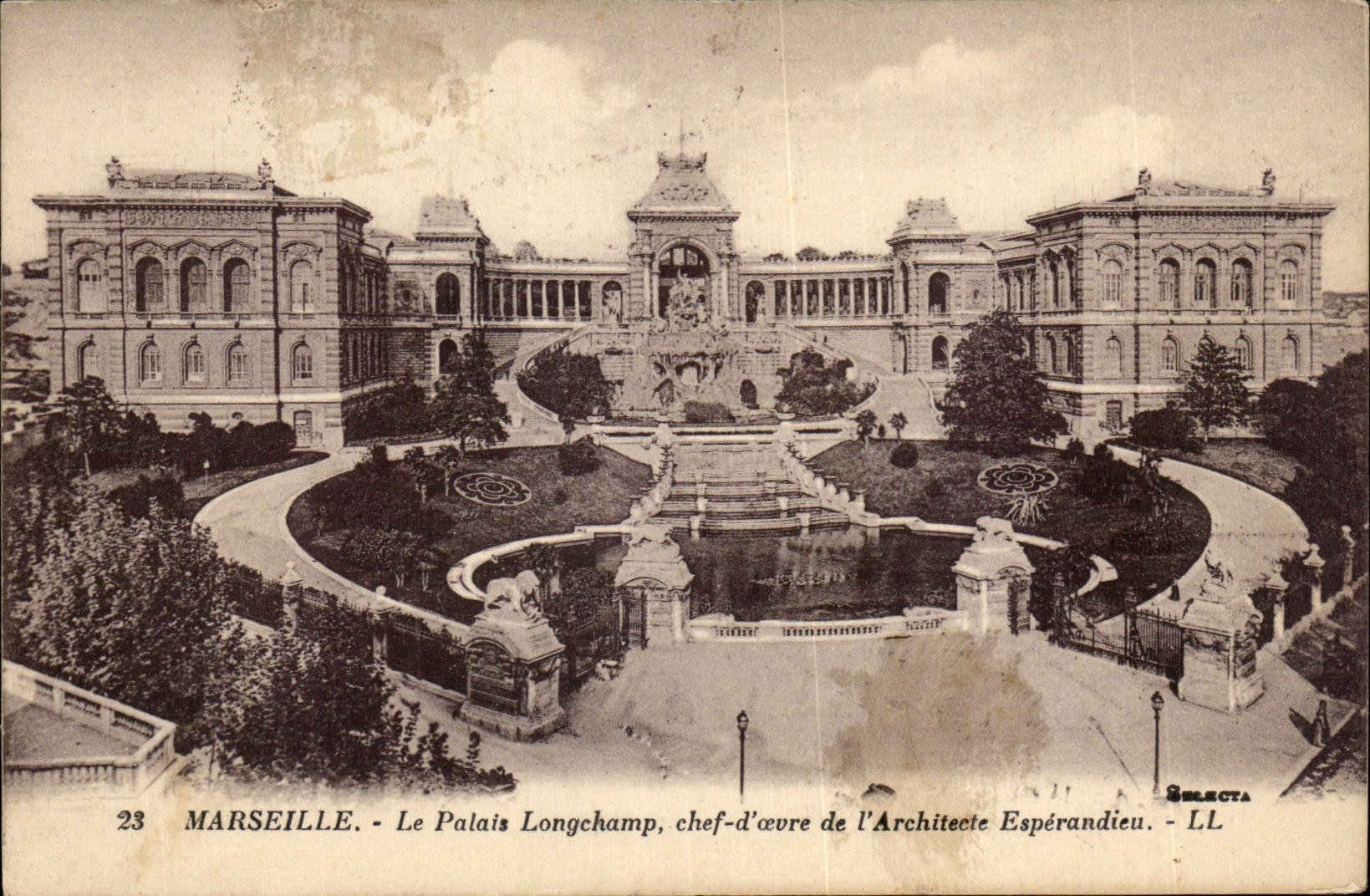 Marseille - Le Palais Longchamps chef d'oeuvre de l'architecte Experandieu - CPA 