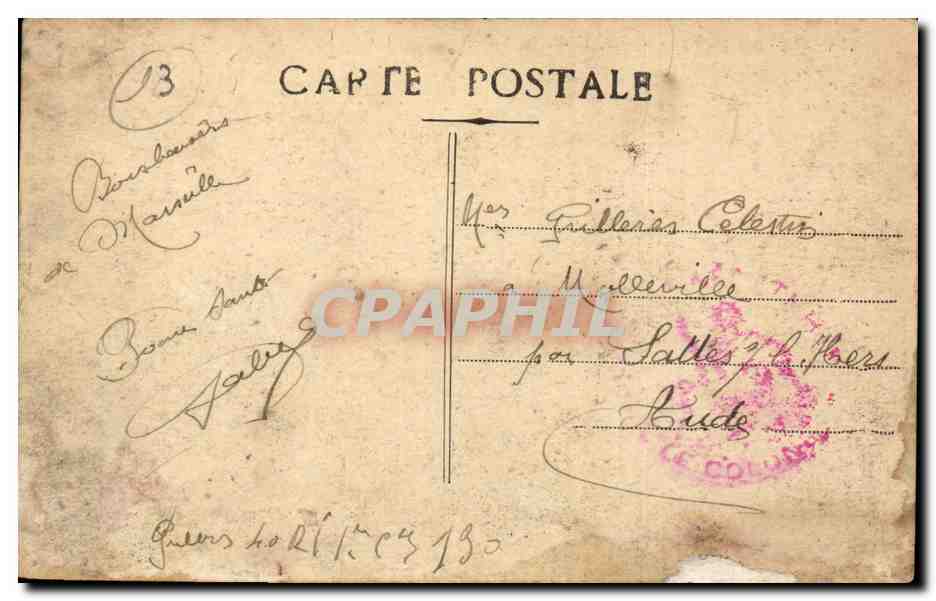 Marseille - Notre dame de la Garde - people walking to church - CPA  — Verso