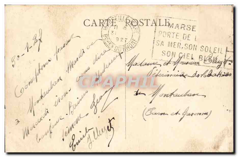 Marseille - La cathedrale et Notre Dame de la Garde - Voilier - bateau - CPA  — Rückseite