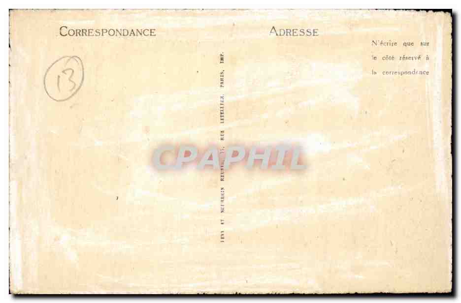 Marseille CPA La Bourse et le square — Verso