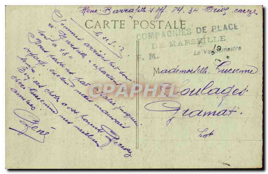 Marseille CPA Rue de la Republique — Rückseite