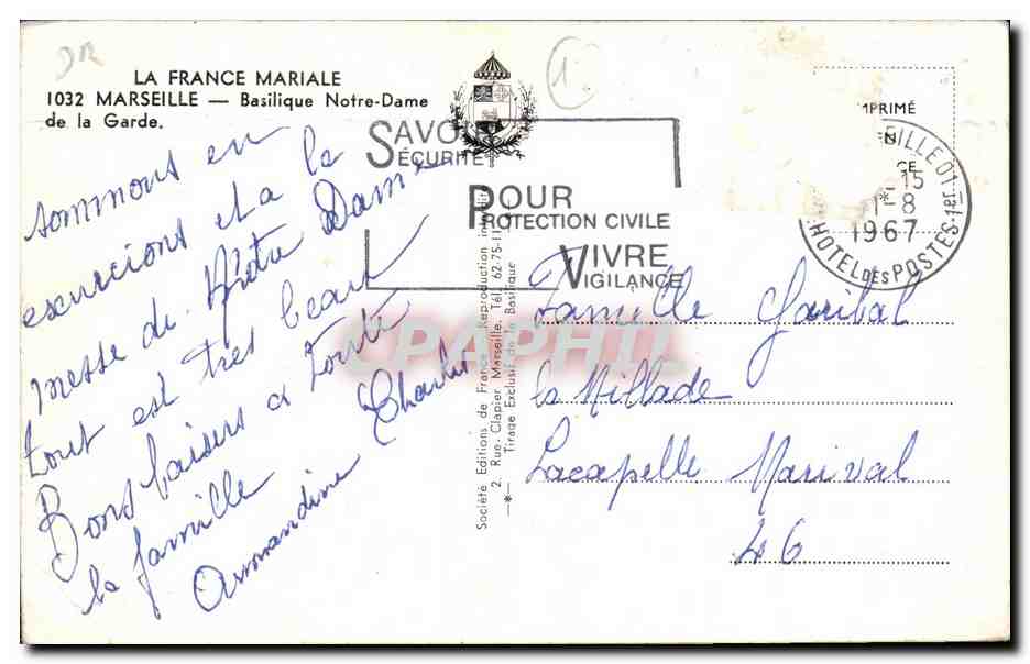 Basilique Notre-Dame de la Garde — Marseille — Édition de France Mariale — Reverso