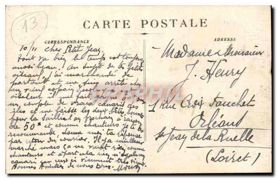 Marseille CPA Fontaine et place Estrangin — Verso