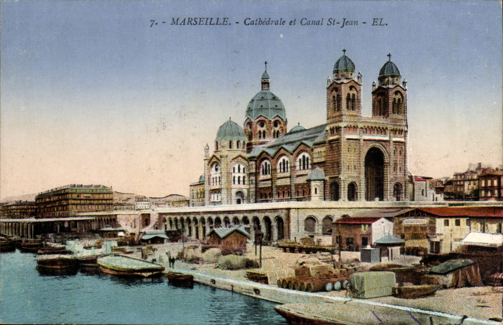 Marseille CPA Cathedrale et canal St Jean