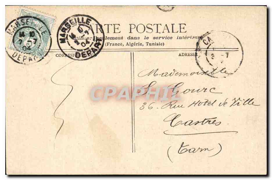 Marseille CPA Notre Dame de la Garde — Verso