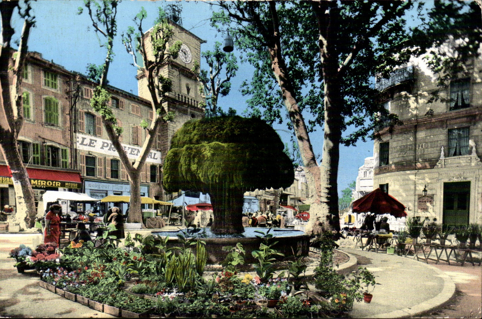 CPM Salon de Provence Le amrche aux fleurs sur la place Crousillat