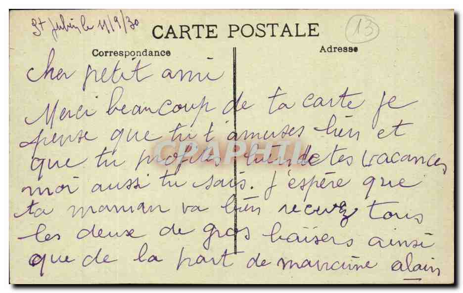 CPA St Julien les Martigues Les jardins  — Rückseite
