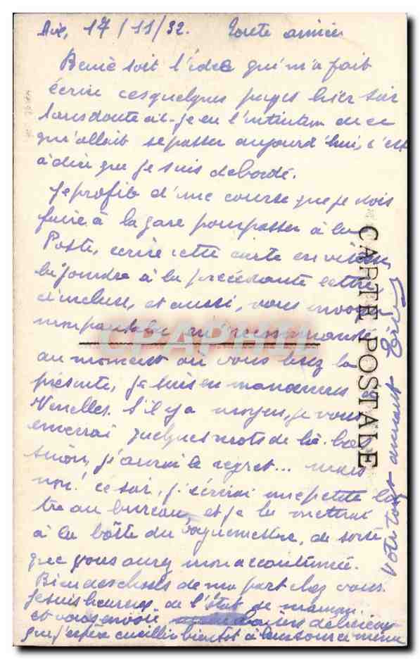 CPA Environs d'Aix en provence Route des Pinchinats — Rückseite