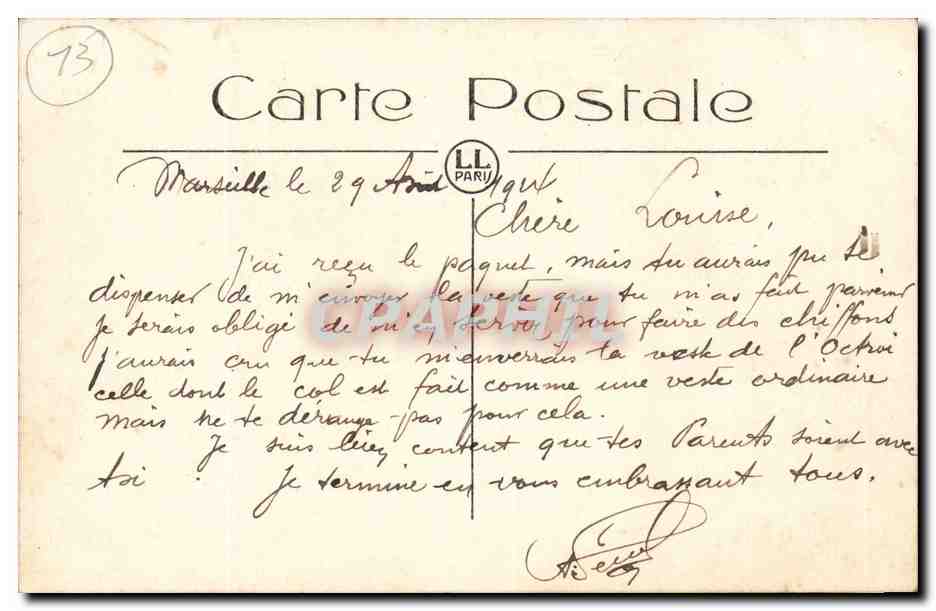 Marseille CPA Le chateau d'if bati par Francois 1er — Rückseite