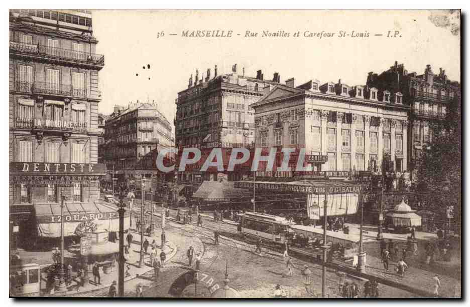Marseille CPA Rue Noailles et carrefour St Louis