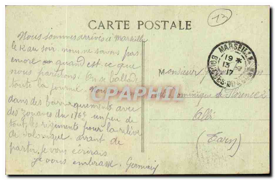 Marseille CPA Rue Noailles et carrefour St Louis — Verso